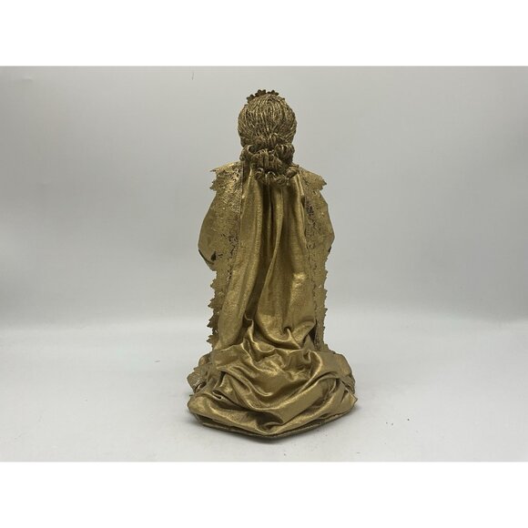 MCM Gold Angels Materials Starched and Hand Painted Antique Gold Set of 3 VTG - Picture 11 of 16